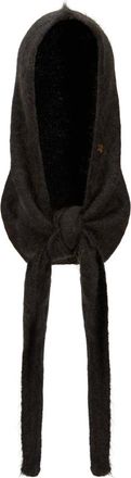 Ganni Passamontagna in mohair spazzolato - - Accessories - Donna - Marrone - ONE SIZE