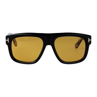 Tom Ford Icon Geometric Sunglasses - male - Tom Ford - Sunglasses - Black - 56 MM - Accessories