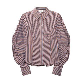 Aaiko Isabel Stripe Blouse - Dames - Blouses & Shirts - Bruin - Maat: XL Leer