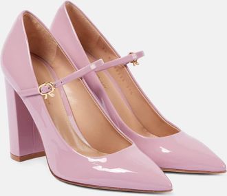 Gianvito Rossi Ribbon Jane patent leather pumps