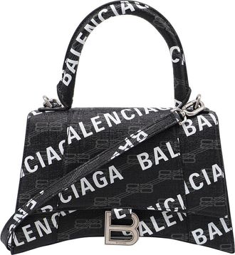 Balenciaga Small Hourglass Logo All Over-Print To Handle Bag (Authentic Pre-Loved)