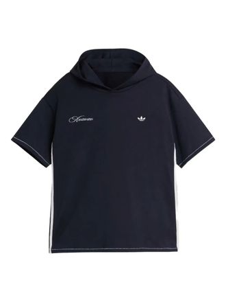 adidas hooded three-stripe t-shirt - Black