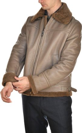Hettabretz Leather Belted Shearling Overcoat