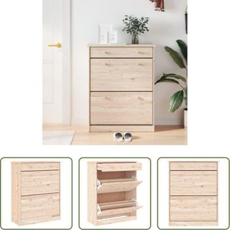 vidaXL Scarpiera in pino - Scarpiera ALTA 77x35x96 cm in Legno Massello di Pino