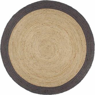 vidaXL Handmade Rug Jute with Dark Grey Border 240 cm Vidaxl