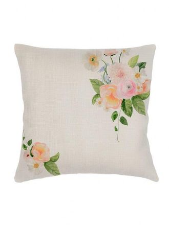 Anaya with Love Bouquet Charmant Linen Euro Pillow 26x26 with Down Insert in Beige at Nordstrom