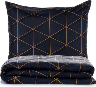 OEM Funda N&oacute;rdica, Funda N&oacute;rdica, Ropa De Cama Set Gold Negro