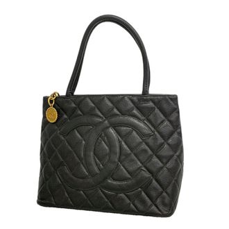 Chanel Black Grained Calfskin Tote Bag (Pre-Owned)