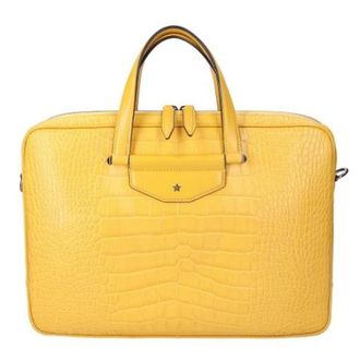 Jimmy Choo London Pre-owned Aktetas - unisex - Vintage Handtas - Geel - ONE Size - Leer - Vintage