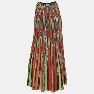 M Missoni Multicolor Striped Knit Sleeveless Mini Dress