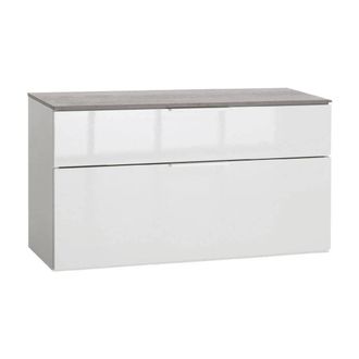 Composad Panca Doppio Cassetto Linea galaverna Cm. 35 X 90 X H.50 - Cemento/bianco
