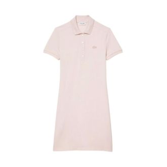 Lacoste Slim Fit Stretch Mini Piqu&eacute; Polojurk - Dames - Jurken - Roze - Maat: S Piqu&eacute;