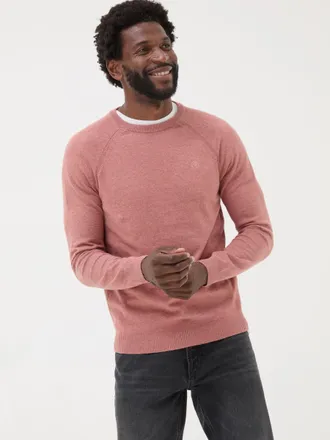 Fat Face FatFace Mid Pink Rye Fine Gauge Knitted Crew Neck Jumper