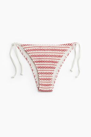 H&M Tie-Tanga Bikinihose - Weiss/Rot