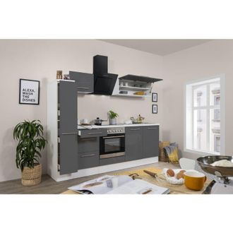 Respekta Cucina Blocco cucina Blocco cucina Bianco Grigio Amanda 240 cm Respekta Premium