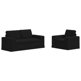 vidaXL Set Di Divani 2 Pz Nero Tessuto Vidaxl