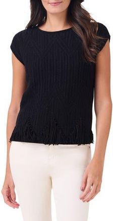 Nic+Zoe Openwork Sweater Top in Black Onyx at Nordstrom Rack, Size X-Large