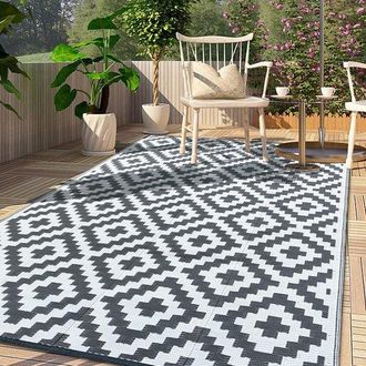 OEM Alfombra Impermeable 180270 Cm, Alfombra Ligera Patio, Uv, Alfombra Port&aacute;til, F&aacute;cil Limpiar, Alfombra Pl&aacute;stico Reciclado E Interiores