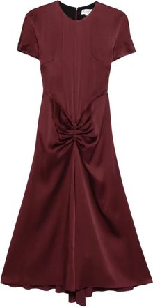 Victoria Beckham Abito midi con arricciatura - Rosso