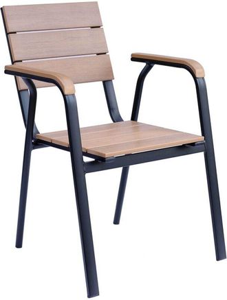 Oviala Oviala - Silla de jardín de aluminio y polywood