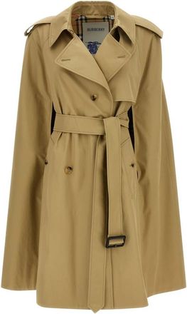 Burberry Bellemont Double-Breasted Cape - Dames - Trenchcoats - Beige - M/L - Jassen
