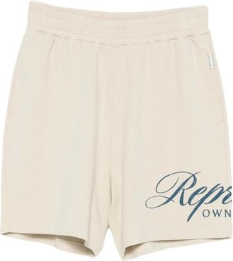Represent Represent - Owners Club Script Mesh Shorts - Heren - Korte broeken - Beige - Maat: S Katoen