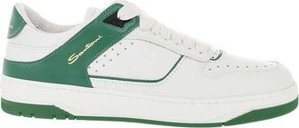 Santoni Green Leather Sneakers