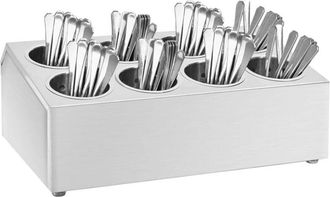 vidaXL Soporte Para Cubiertos 8 Rejillas Acero Inoxidable Rectangular Vidaxl