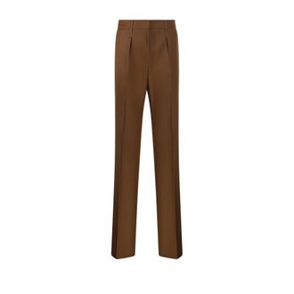 Max Mara Cannes Trousers - female - Max Mara - Straight Trousers - Brown - 2XS - Trousers