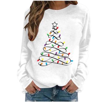 Generic Funny Christmas Jumper Christmas Jumper 2025 Funny Ugly Xmas Festive Graphic Printed Long Sleeve Pullover Causal Holiday Parties Comfort Crew Neck Fas