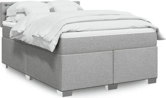 vidaXL Vidaxl - Cama Box Spring Con Colch&oacute;n Tela Gris Claro 160x200 Cm