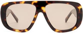 Luv Lou The Dionne 55mm Aviator Sunglasses in Crystal Tort at Nordstrom