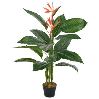 vidaXL Planta Artificial Strelitzia Con Macetero Rojo 100 Cm Vidaxl