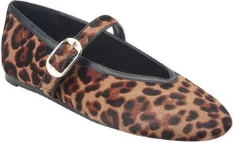 Marc Fisher Godealy Genuine Calf Hair Mary Jane Flat in Med Brown at Nordstrom, Size 7.5