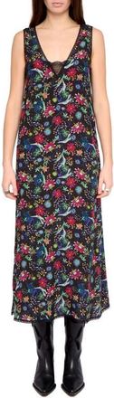 Zadig&Voltaire Renzo Floral Print Sleeveless Dress in Encre at Nordstrom, Size X-Small