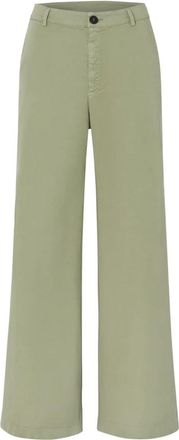 Forte_Forte Groene Essential Katoenen Broek - Dames - Wijde Broeken - Groen - S - Katoen - Broeken