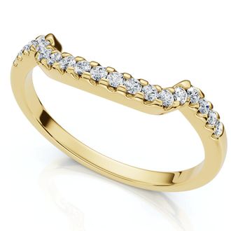 Pompeii3 Diamond Insert Wedding Guard Band 14k Gold or Palatinum Lab Grown EF/VS