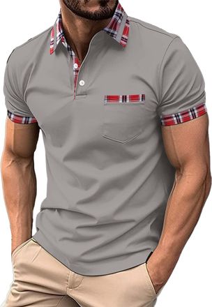 Generic Todays Deals of The Day Winter Work Clothes for Men Yellow Checked Shirt Button Down Shirts for Men Red Long Sleeve Shirt Men Mens Summer Shirts Loose