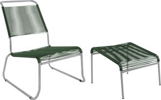 Schubiger M&ouml;bel Spaghetti-Kufen-Lounger-Hochlehner + Hocker S&auml;ntis
