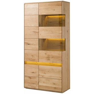 Massivmoebel24 Vetrina in legno di Quercia Selvatica 103x43,5x207 quercia naturale oliato cardiff 110