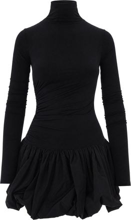 Andamane Black Alex Taffeta Bubble Hem Mini Dress