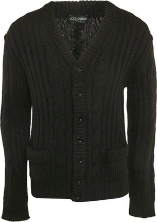 Dolce & Gabbana Cardigan in maglia a trecce - Nero