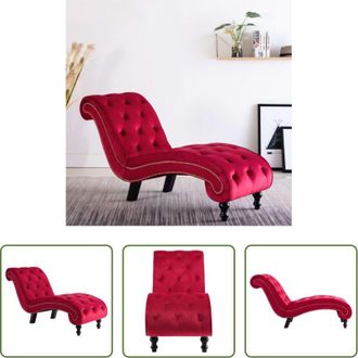 vidaXL Chaise longue - Sdraio Rossa in Velluto