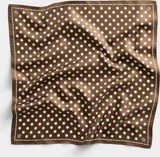 lescarf Womens Small pure silk dotted scarf