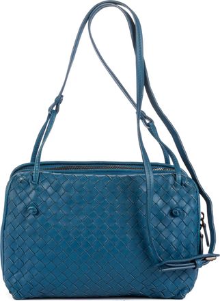 Bottega Veneta Pre-owned Womens Nodini Double Zipper Small Shoulder Bag - Blue - One Size