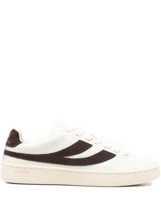Superga leather stripe-detail sneakers - White