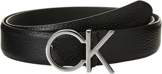 Calvin Klein Logo Belt 3.0 - Dames - Riemen - Zwart - 95 CM - Leer - Accessoires