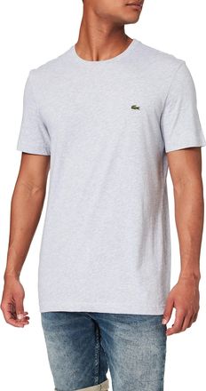 Lacoste Mens TH2038-00 Plain Short Sleeve T-Shirt, Grey (Silver Chine), 8 (Manufacturer Size: XXXL)
