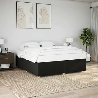 Berkfield Home Bed Frame without Mattress Black&not;Super King Fabric in Black | Size: Super King