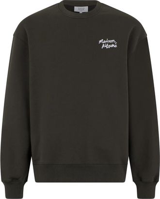 Maison Kitsun&eacute; Cotton Trui met Ronde Hals - Heren - Sweatshirts - Grijs - S - Katoen - Hoodies & sweatvesten